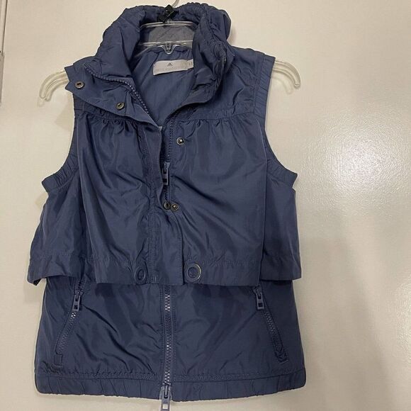 Stella McCartney Adidas blue full zip active wear lined Vest size XS - Picture 1 of 6